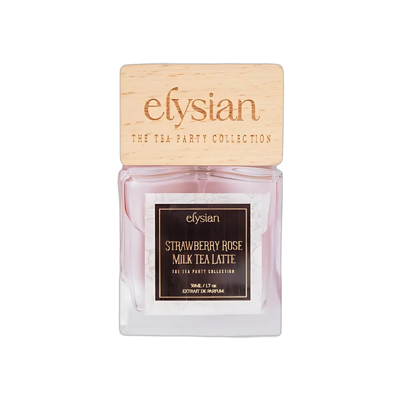 elysian strawberry rose milk tea latte